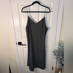 Gilli Black and White Polka Dot Midi Slip Dress